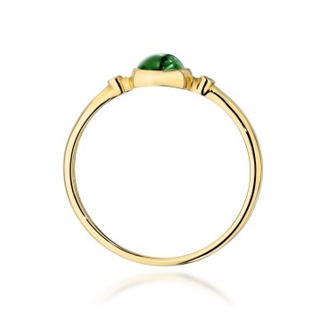 Inel Aur 14K cu Green Tourmaline 0.60 ct si Diamante Naturale 0.01 ct - Img 3