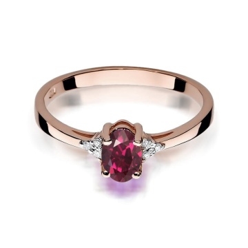 Inel Aur 14K cu Rhodolite 0.50 ct si Diamante Naturale 0.05 ct - Img 6