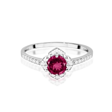 Inel Aur 14K cu Rhodolite 0.60 ct si Diamante Naturale 0.13 ct - Img 6