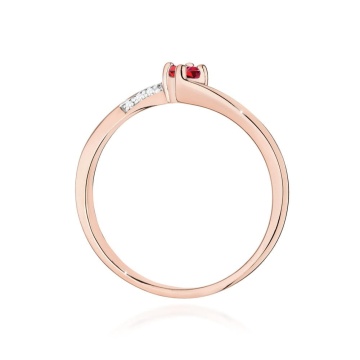 Inel Aur 14K cu Rubin 0.15 ct si Diamante Naturale 0.04 ct - Img 12