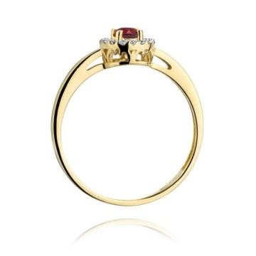 Inel Aur 14K cu Rubin 0.15 ct si Diamante Naturale 0.08 ct - Img 3