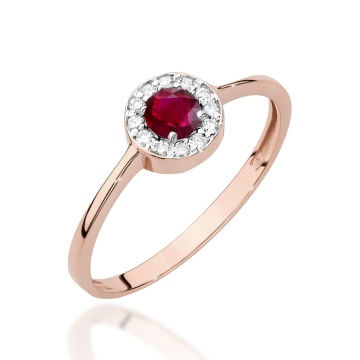 Inel Aur 14K cu Rubin 0.30 ct si Diamante Naturale 0.10 ct - Img 5