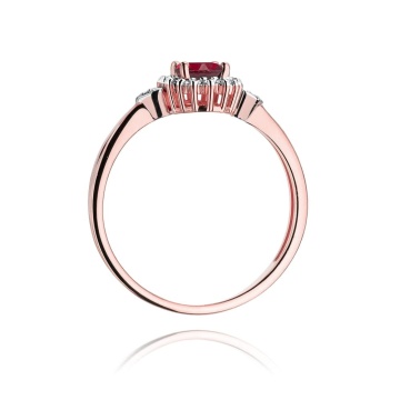 Inel Aur 14K cu Rubin 0.60 ct si Diamante Naturale 0.10 ct - Img 10