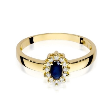 Inel Aur 14K cu Safir 0.30 ct si Diamante Naturale 0.10 ct - Img 2