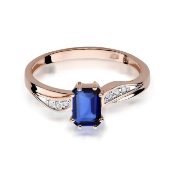 Inel Aur 14K cu Safir 0.60 ct si Diamante Naturale 0.03 ct - Img 10