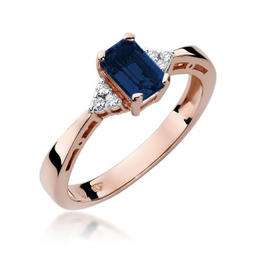 Inel Aur 14K cu Safir 0.60 ct si Diamante Naturale 0.03 ct - Img 8