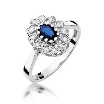 Inel Aur 14K cu Safir 0.70 ct si Diamante Naturale 0.10 ct - Img 5