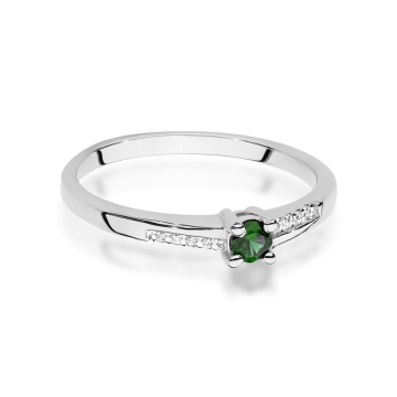 Inel Aur 14K cu Smarald 0.15 ct si Diamante Naturale 0.04 ct - Img 8