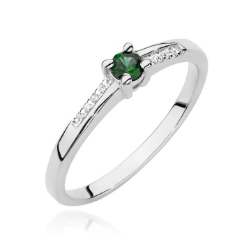Inel Aur 14K cu Smarald 0.15 ct si Diamante Naturale 0.04 ct - Img 12