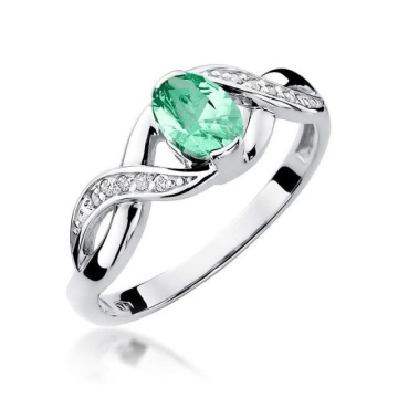 Inel Aur 14K cu Smarald 0.40 ct si Diamante Naturale 0.05 ct - Img 5