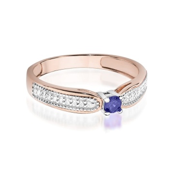 Inel Aur 14K cu Tanzanit 0.15 ct si Diamante Naturale 0.09 ct - Img 7