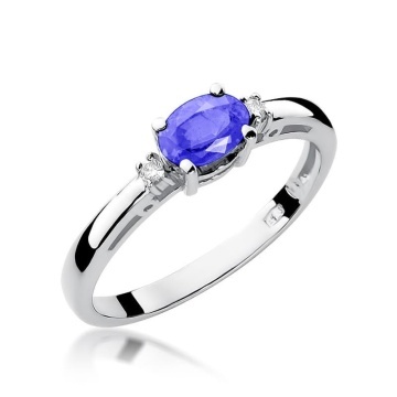 Inel Aur 14K cu Tanzanit 0.40 ct si Diamante Naturale 0.03 ct - Img 5