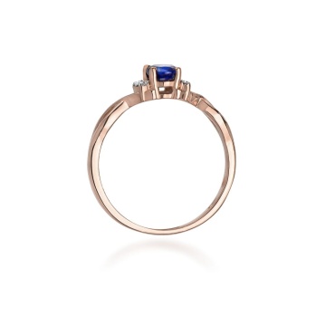 Inel Aur 14K cu Tanzanit 0.40 ct si Diamante Naturale 0.05 ct - Img 9