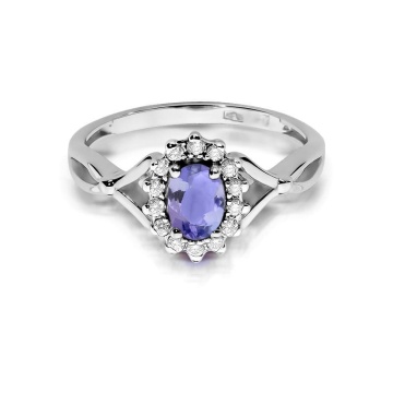 Inel Aur 14K cu Tanzanit 0.40 ct si Diamante Naturale 0.12 ct - Img 10