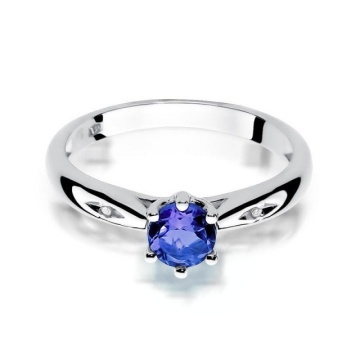 Inel Aur 14K cu Tanzanit 0.50 ct si Diamante Naturale 0.01 ct - Img 6
