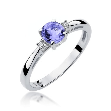 Inel Aur 14K cu Tanzanit 0.50 ct si Diamante Naturale 0.03 ct - Img 5