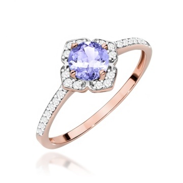 Inel Aur 14K cu Tanzanit 0.50 ct si Diamante Naturale 0.13 ct - Img 9