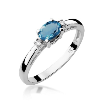 Inel Aur 14K cu Topaz London Blue 0.50 ct si Diamante Naturale 0.03 ct - Img 8
