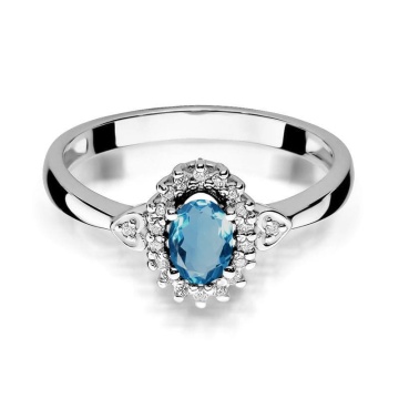 Inel Aur 14K cu Topaz London Blue 0.50 ct si Diamante Naturale 0.10 ct - Img 10