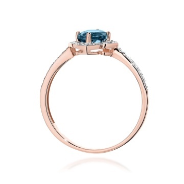 Inel Aur 14K cu Topaz London Blue 0.50 ct si Diamante Naturale 0.13 ct - Img 11