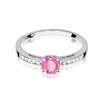 Inel Aur 14K cu Topaz Roz 0.60 ct si Diamante Naturale 0.05 ct - Img 10