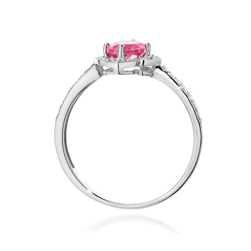 Inel Aur 14K cu Topaz Roz 0.60 ct si Diamante Naturale 0.13 ct - Img 7