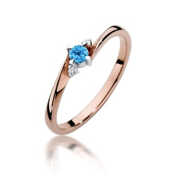 Inel Aur 14K cu Topaz Swiss 0.15 ct si Diamante Naturale 0.02 ct - Img 5