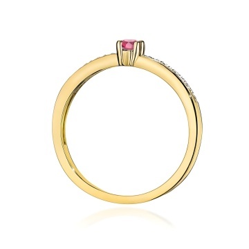Inel Aur 14K cu Topaz Swiss 0.15 ct si Diamante Naturale 0.05 ct - Img 3