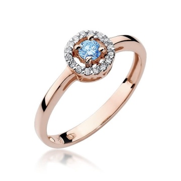 Inel Aur 14K cu Topaz Swiss 0.15 ct si Diamante Naturale 0.08 ct - Img 5