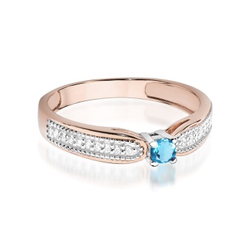 Inel Aur 14K cu Topaz Swiss 0.15 ct si Diamante Naturale 0.09 ct - Img 6