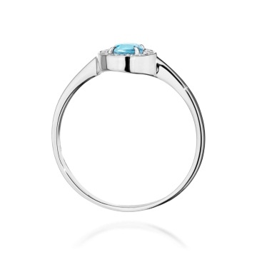 Inel Aur 14K cu Topaz Swiss 0.25 ct si Diamante Naturale 0.10 ct - Img 11