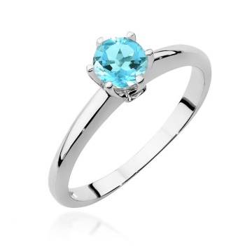 Inel Aur 14K cu Topaz Swiss 0.50 ct si Diamante Naturale 0.04 ct - Img 5