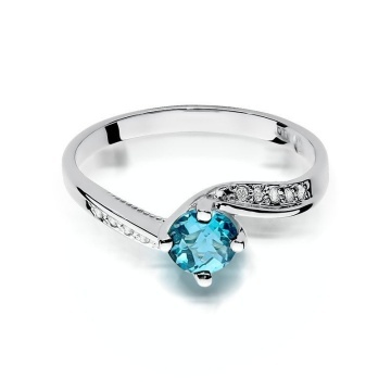 Inel Aur 14K cu Topaz Swiss 0.50 ct si Diamante Naturale 0.05 ct - Img 6