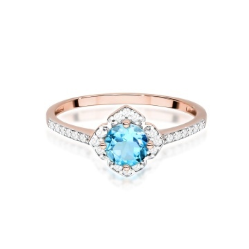 Inel Aur 14K cu Topaz Swiss 0.50 ct si Diamante Naturale 0.13 ct - Img 10