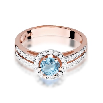 Inel Aur 14K cu Topaz Swiss 0.50 ct si Diamante Naturale 0.20 ct - Img 9