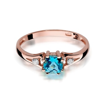 Inel Aur 14K cu Topaz Swiss 0.70 ct si Diamante Naturale 0.03 ct - Img 8