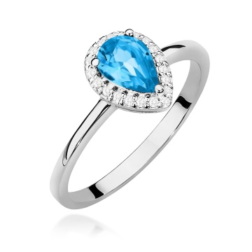 Inel Aur 14K cu Topaz Swiss 0.90 ct si Diamante Naturale 0.10 ct - Img 9