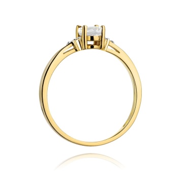 Inel Aur 14K cu White Sapphire 0.50 ct si Diamante Naturale 0.05 ct - Img 3