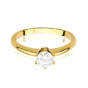 Inel Aur 14K cu White Sapphire 0.60 ct si Diamante Naturale 0.04 ct - Img 2