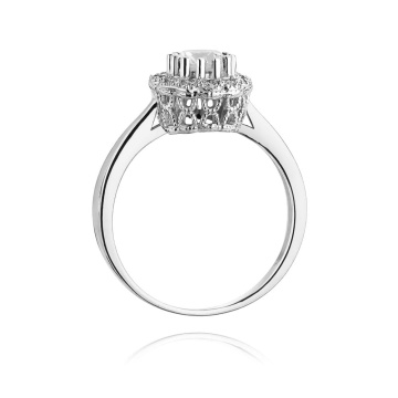 Inel Aur 14K cu White Sapphire 0.60 ct si Diamante Naturale 0.17 ct - Img 11