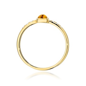Inel Aur 14K cu Yellow Tourmaline 0.30 ct si Diamante Naturale 0.03 ct - Img 3
