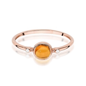 Inel Aur 14K cu Yellow Tourmaline 0.60 ct si Diamante Naturale 0.01 ct - Img 6