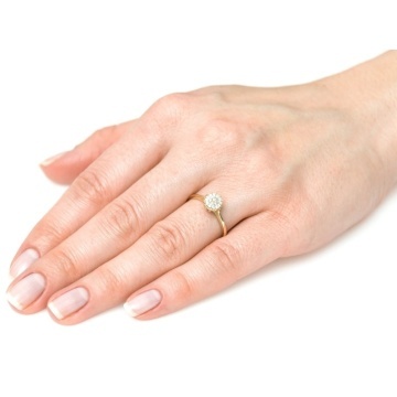 Inel Aur 8K cu Zirconii, Model Floral 2.1336 - Img 2