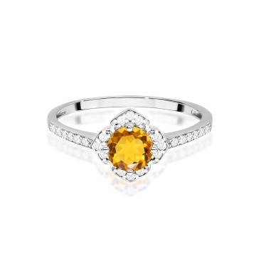 Inel Aur 9K cu Citrin 0.50 ct si Diamante Naturale 0.13 ct - Img 6
