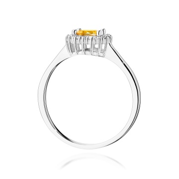 Inel Aur 9K cu Citrin 0.50 ct si Diamante Naturale 0.14 ct - Img 7