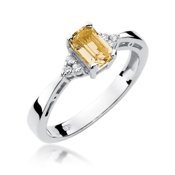 Inel Aur 9K cu Citrin 0.60 ct si Diamante Naturale 0.03 ct - Img 5