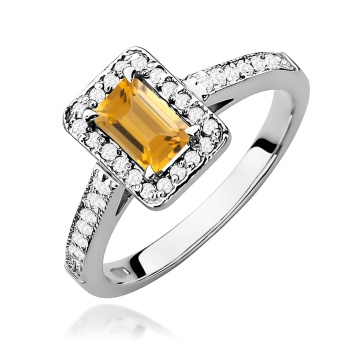 Inel Aur 9K cu Citrin 0.60 ct si Diamante Naturale 0.22 ct - Img 5