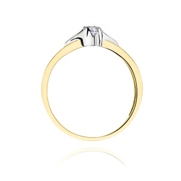 Inel Aur 9K cu Diamant Natural 0.12 ct - Img 3