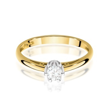 Inel Aur 9K cu Diamant Natural 0.15 ct - Img 2