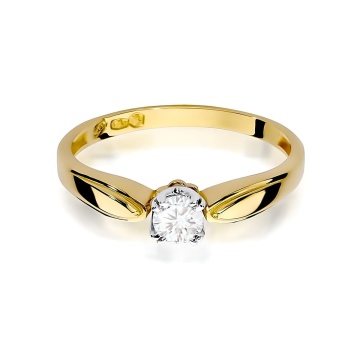 Inel Aur 9K cu Diamant Natural 0.24 ct - Img 2